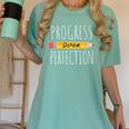 Motivational Progress Over Perfection Back To School Teacher Women's Comfort Colors T-Shirt Chalky Mint Motivational Progress Over Perfection Back To School Teacher Women's Comfort Colors T-Shirt Chalky Mint