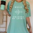 Music Awakens My Spirit Inspiring Musician Teacher Quote Women's Comfort Colors T-Shirt Chalky Mint
