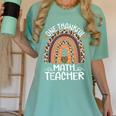One Thankful Math Teacher Leopard Rainbow Thanksgiving Women's Comfort Colors T-Shirt Chalky Mint One Thankful Math Teacher Leopard Rainbow Thanksgiving Women's Comfort Colors T-Shirt Chalky Mint