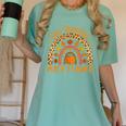 One Thankful Math Teacher Thanksgiving Autumn Fall Rainbow Women's Comfort Colors T-Shirt Chalky Mint One Thankful Math Teacher Thanksgiving Autumn Fall Rainbow Women's Comfort Colors T-Shirt Chalky Mint