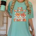 One Thankful Teacher Fall Leaves Thanksgiving Retro Women's Comfort Colors T-Shirt Chalky Mint One Thankful Teacher Fall Leaves Thanksgiving Retro Women's Comfort Colors T-Shirt Chalky Mint