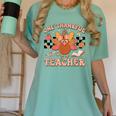 One Thankful Teacher Thanksgiving Retro Groovy Fall Teachers Women's Comfort Colors T-Shirt Chalky Mint One Thankful Teacher Thanksgiving Retro Groovy Fall Teachers Women's Comfort Colors T-Shirt Chalky Mint