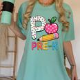 P Is For Pre K Teacher Student Pencil Apple Back To School Women's Comfort Colors T-Shirt Chalky Mint P Is For Pre K Teacher Student Pencil Apple Back To School Women's Comfort Colors T-Shirt Chalky Mint