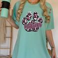 Panthers Paw Print Leopard Maroon Panther Pride Teacher Women's Comfort Colors T-Shirt Chalky Mint