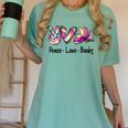 Peace Love Books Librarian Teacher Life Book Library Tie Dye Women's Comfort Colors T-Shirt Chalky Mint