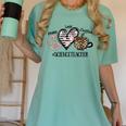 Peace Love Coffee Science Teacher Women's Comfort Colors T-Shirt Chalky Mint