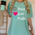 Peace Love Math Maths Teacher Pi Symbol Men Women Women's Comfort Colors T-Shirt Chalky Mint