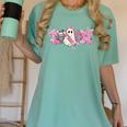 Pink Ghost Teach Halloween Teacher In Spooky Season Women's Comfort Colors T-Shirt Chalky Mint Pink Ghost Teach Halloween Teacher In Spooky Season Women's Comfort Colors T-Shirt Chalky Mint