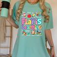Play Is Learning Educational Teacher Women Women's Comfort Colors T-Shirt Chalky Mint Play Is Learning Educational Teacher Women Women's Comfort Colors T-Shirt Chalky Mint