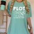 Plot It Builds Character Book Reading Teacher Women's Comfort Colors T-Shirt Chalky Mint Plot It Builds Character Book Reading Teacher Women's Comfort Colors T-Shirt Chalky Mint