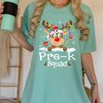 Pre-k Teacher Squad Reindeer Teacher Christmas Women's Comfort Colors T-Shirt Chalky Mint Pre-k Teacher Squad Reindeer Teacher Christmas Women's Comfort Colors T-Shirt Chalky Mint