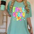 Preppy First Grade Back To School 1st Grade Teacher Girl Kid Women's Comfort Colors T-Shirt Chalky Mint Preppy First Grade Back To School 1st Grade Teacher Girl Kid Women's Comfort Colors T-Shirt Chalky Mint