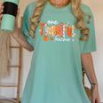 Preppy One Thankful Teacher Coquette Thanksgiving Teacher Women's Comfort Colors T-Shirt Chalky Mint