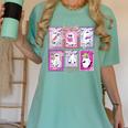 Preppy Spooky Teacher Halloween Ghost Coquette Bow Autumn Women's Comfort Colors T-Shirt Chalky Mint