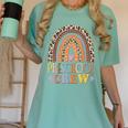 Preschool Crew Cute Leopard Rainbow Back To School Teachers Women's Comfort Colors T-Shirt Chalky Mint