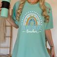 Preschool Teacher Leopard Boho Rainbow Back To School Women's Comfort Colors T-Shirt Chalky Mint Preschool Teacher Leopard Boho Rainbow Back To School Women's Comfort Colors T-Shirt Chalky Mint