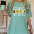 Progress Over Perfection Motivational Back To School Teacher Women's Comfort Colors T-Shirt Chalky Mint Progress Over Perfection Motivational Back To School Teacher Women's Comfort Colors T-Shirt Chalky Mint