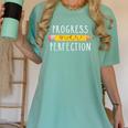 Progress Over Perfection Motivational Teacher Tee Women's Comfort Colors T-Shirt Chalky Mint Progress Over Perfection Motivational Teacher Tee Women's Comfort Colors T-Shirt Chalky Mint