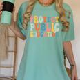 Protect Public Education Public Teacher School Women's Comfort Colors T-Shirt Chalky Mint Protect Public Education Public Teacher School Women's Comfort Colors T-Shirt Chalky Mint