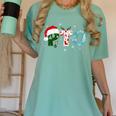PTO Santa Hat Reindeer Parent Teacher Organization Christmas Women's Comfort Colors T-Shirt Chalky Mint