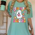 Read More Books Groovy Halloween Teacher Women Women's Comfort Colors T-Shirt Chalky Mint