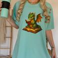 Reading Dragon Shirt For Bookish Teacher Librarian Bookworm Women's Comfort Colors T-Shirt Chalky Mint Reading Dragon Shirt For Bookish Teacher Librarian Bookworm Women's Comfort Colors T-Shirt Chalky Mint