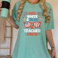 Red & Blue Teacher Crew Shirt 4th Of July Sunglasses Women's Comfort Colors T-Shirt Chalky Mint Red & Blue Teacher Crew Shirt 4th Of July Sunglasses Women's Comfort Colors T-Shirt Chalky Mint