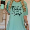 Retro The Best Teachers Are A Bit Batty Halloween Teacher Women's Comfort Colors T-Shirt Chalky Mint Retro The Best Teachers Are A Bit Batty Halloween Teacher Women's Comfort Colors T-Shirt Chalky Mint