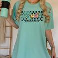 Retro Checkered Music Therapist Squad Music Therapy Teacher For Men Women Women's Comfort Colors T-Shirt Chalky Mint