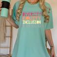 Retro Diversity Equity Inclusion Belonging DEIB Teacher Women's Comfort Colors T-Shirt Chalky Mint