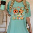Retro Fall In Love With Learning Autumn Pumpkin Teacher Kids Women's Comfort Colors T-Shirt Chalky Mint