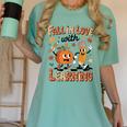Retro Fall In Love With Learning Autumn Pumpkin Teacher Kids Women's Comfort Colors T-Shirt Chalky Mint Retro Fall In Love With Learning Autumn Pumpkin Teacher Kids Women's Comfort Colors T-Shirt Chalky Mint