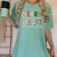Retro Merry Teacher Bright Students Christmas Teacher Women's Comfort Colors T-Shirt Chalky Mint Retro Merry Teacher Bright Students Christmas Teacher Women's Comfort Colors T-Shirt Chalky Mint