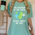Rotation Of The Earth Makes My Day Science Teacher Earth Day Women's Comfort Colors T-Shirt Chalky Mint