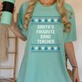 Santas Favorite Band Teacher Christmas Women's Comfort Colors T-Shirt Chalky Mint Santas Favorite Band Teacher Christmas Women's Comfort Colors T-Shirt Chalky Mint