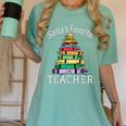 Santa's Favorite Teacher Idea For Christmas Teachers Women's Comfort Colors T-Shirt Chalky Mint Santa's Favorite Teacher Idea For Christmas Teachers Women's Comfort Colors T-Shirt Chalky Mint