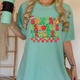 Santas Favorite Teacher Retro Groovy Christmas Xmas Women Women's Comfort Colors T-Shirt Chalky Mint