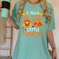 School Thankful I Teach The Cutest Little Turkeys Thanksgiving Teacher Women's Comfort Colors T-Shirt Chalky Mint