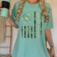 Science Teacher Camo American Flag Back To School Women's Comfort Colors T-Shirt Chalky Mint