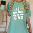 SÉ AMABLE Be Kind Bilingual Teacher Maestra Spanish Teacher Women's Comfort Colors T-Shirt Chalky Mint SÉ AMABLE Be Kind Bilingual Teacher Maestra Spanish Teacher Women's Comfort Colors T-Shirt Chalky Mint