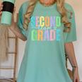 Second Grade Team Heart Teacher Student Back To School Girls Women's Comfort Colors T-Shirt Chalky Mint