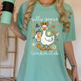 Silly Goose Teachers Club Cozy Fall Teacher Women's Comfort Colors T-Shirt Chalky Mint