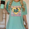 Social Studies Teacher Pencil Heart Leopard Back To School Women's Comfort Colors T-Shirt Chalky Mint Social Studies Teacher Pencil Heart Leopard Back To School Women's Comfort Colors T-Shirt Chalky Mint