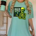 Solve The Problem Skeleton Teacher Halloween Math Six Seven Women's Comfort Colors T-Shirt Chalky Mint Solve The Problem Skeleton Teacher Halloween Math Six Seven Women's Comfort Colors T-Shirt Chalky Mint