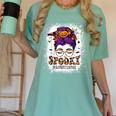 Spooky Paraprofessional Life Halloween Messy Bun Teacher For Men Women Women's Comfort Colors T-Shirt Chalky Mint Spooky Paraprofessional Life Halloween Messy Bun Teacher For Men Women Women's Comfort Colors T-Shirt Chalky Mint