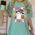 Spooky Teacher Ghost Pencil Teach Halloween Teacher Women's Comfort Colors T-Shirt Chalky Mint Spooky Teacher Ghost Pencil Teach Halloween Teacher Women's Comfort Colors T-Shirt Chalky Mint