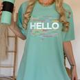 Start With Hello Different World Language Learning Teacher Women's Comfort Colors T-Shirt Chalky Mint Start With Hello Different World Language Learning Teacher Women's Comfort Colors T-Shirt Chalky Mint