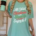 Students Saying 6-7 67 Six Seven Teacher Christmas Women's Comfort Colors T-Shirt Chalky Mint