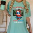 Super Hero Teacher Superheroes In Disguise Women's Comfort Colors T-Shirt Chalky Mint