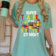 Super Teacher By Day Super Tired By Night Women's Comfort Colors T-Shirt Chalky Mint Super Teacher By Day Super Tired By Night Women's Comfort Colors T-Shirt Chalky Mint